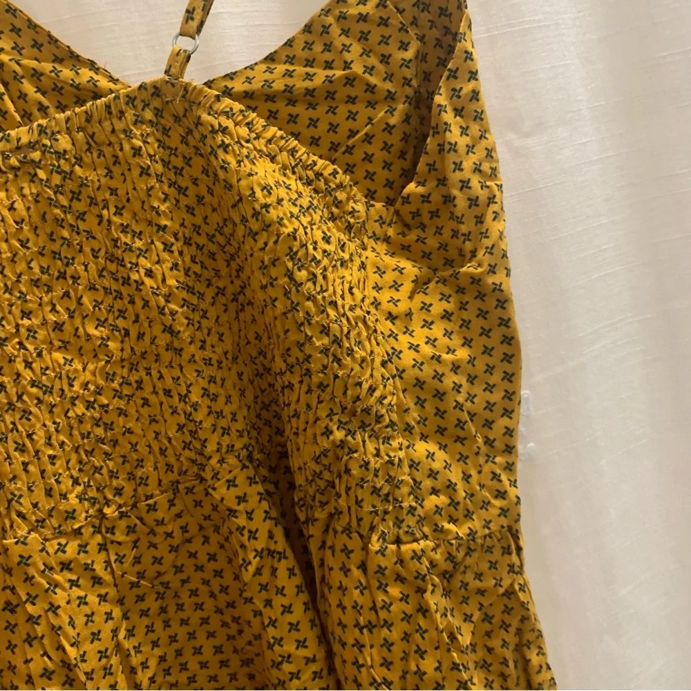 Mustard Yellow Printed Romper NWT